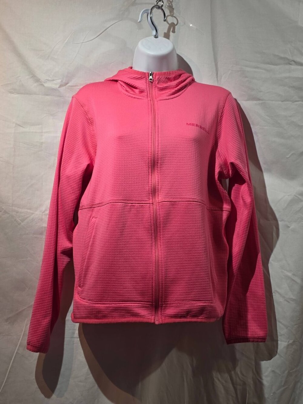 Merrell Women's Hooded Grid Fleece Jacket - Coral Pink (Size S) - NWOT